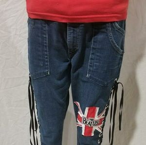 Revamped The Beatles Flag Lace Up Pants - 36"/31"